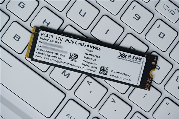 长江存储首款商用PCIe 5.0 SSD！PC550 1TB图赏